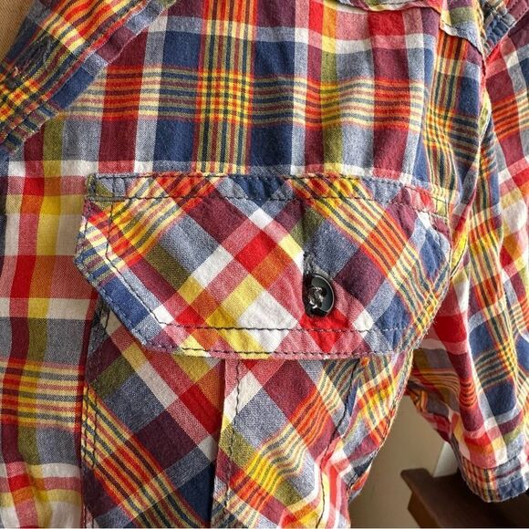 G-Star Raw Men's Multicolor Anderson Keith Plaid Short Sleeve Shirt Size Large - Picture 8 of 14